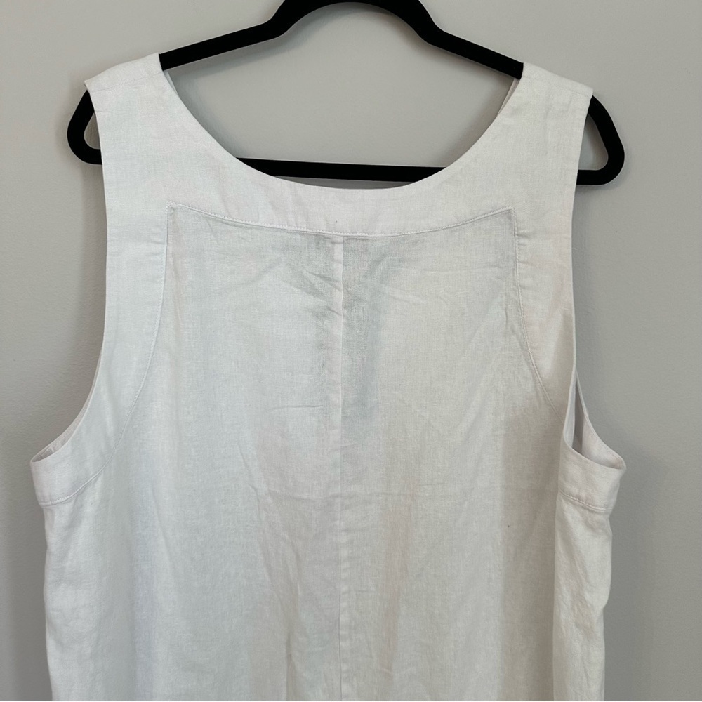 DKNY Women’s V-Neck Wide Strap White Sleeveless Linen Maxi Dress Sz XXL NWT - Picture 9 of 10